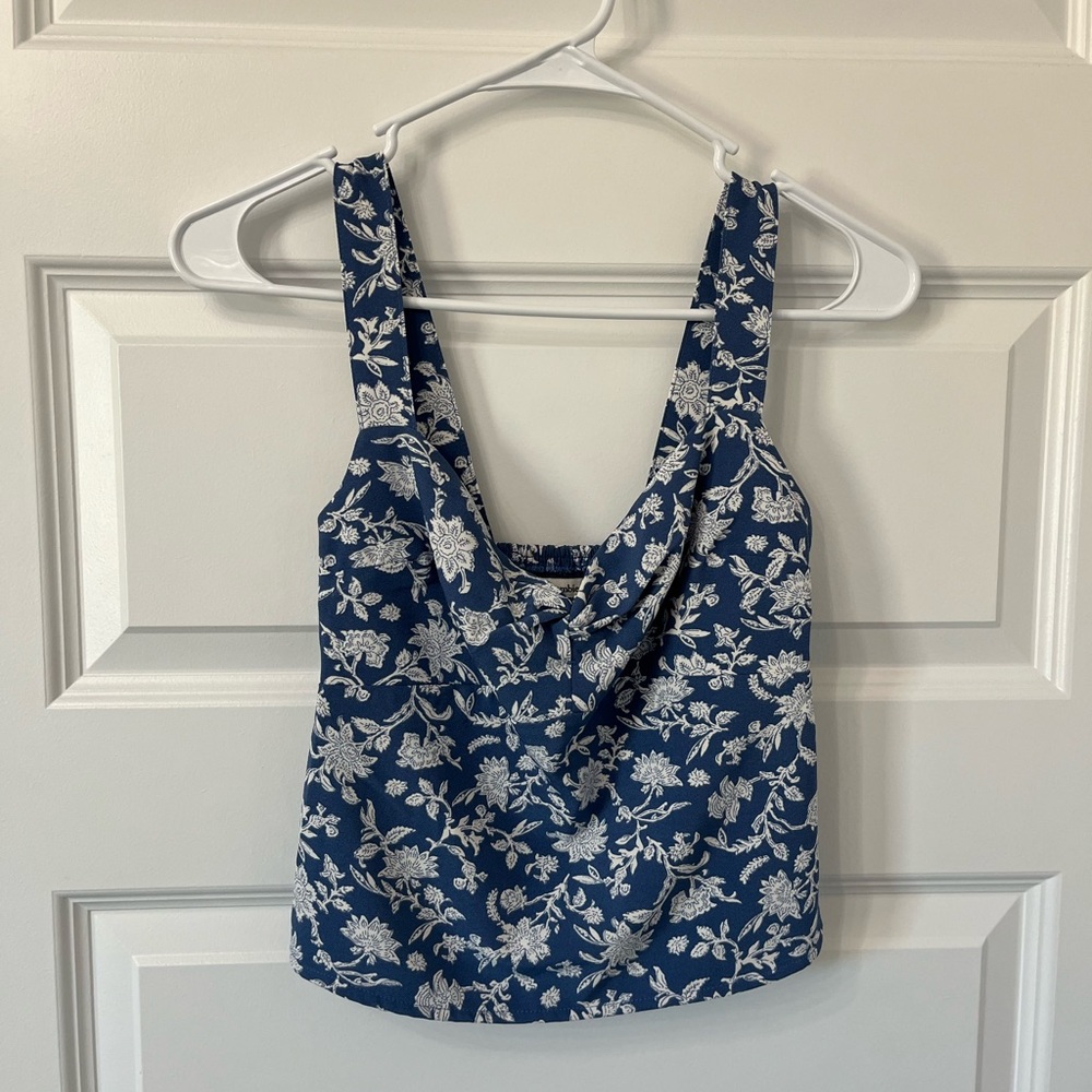 Abercrombie - Floral Blue and White Tank Top